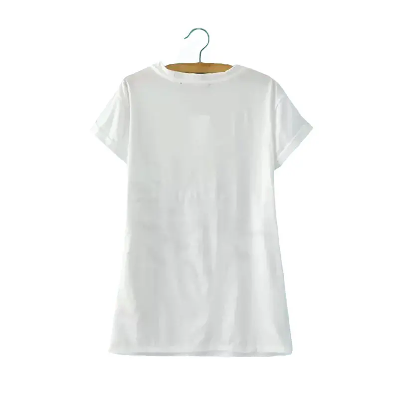 Fashion Women T Shirt Camisass Animal Horse Print O Neck Short Sleeves Pullover Casual Loose T-Shirt Tops White 2