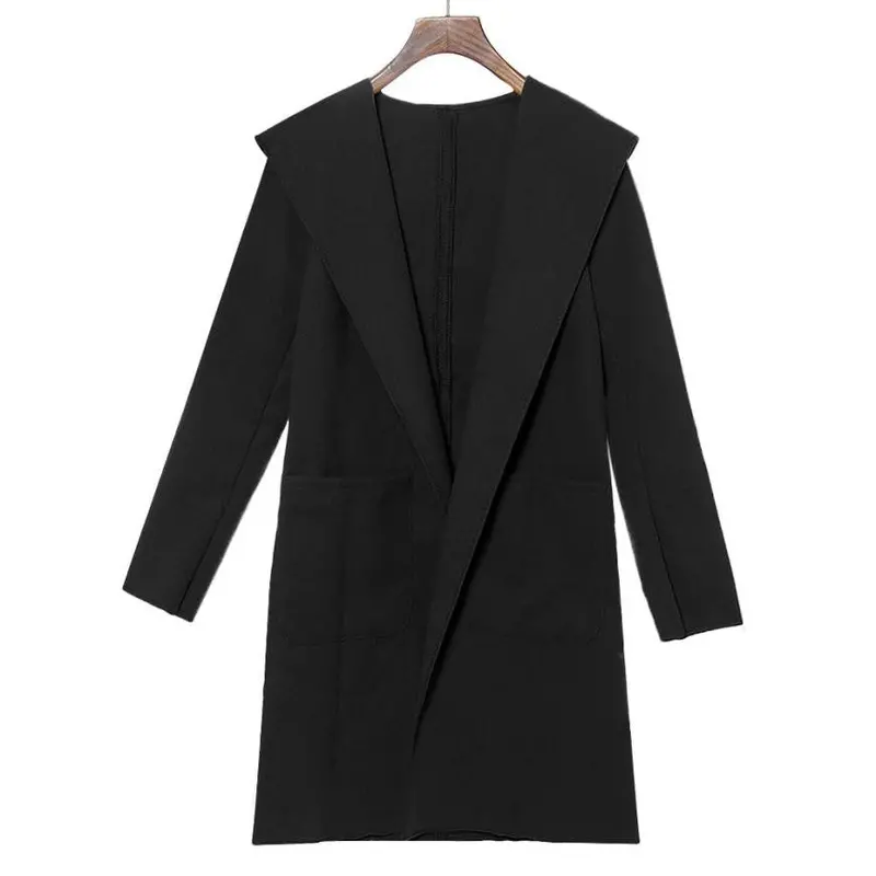 Fashion Women Trench Coat Slim Turn-Down Collar Long Sleeve Casual Winer Overcoat Fast Shipping 1
