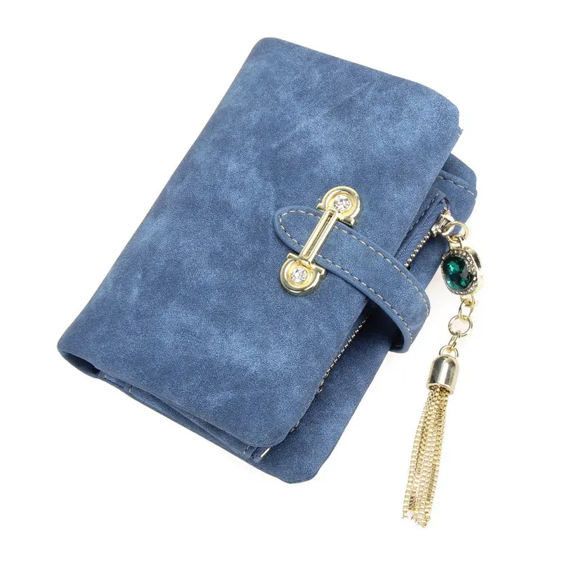 Fashion Women Wallets Matte Retro Tassel Women Wallet Zipper Diamond Pendant Short Purse Tassels Clutch Coin Purse Card Holder 1