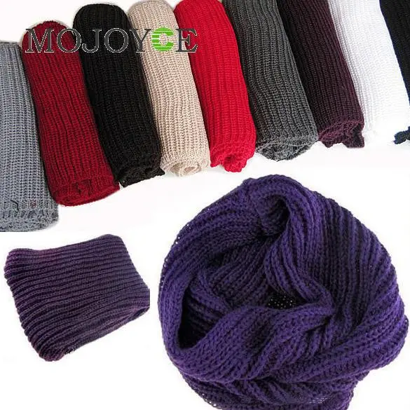 Fashion Women Warm Wool Knit Snood Scarf Shawl Neck Wrap Circle Cowl 2