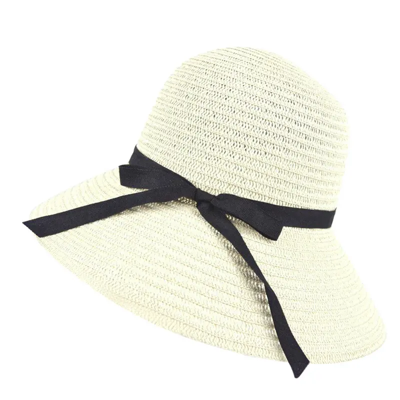 Fashion Women Wide Brim Beach Sun Hat Paper Straw Floppy Elegant Bohemia Cap 3