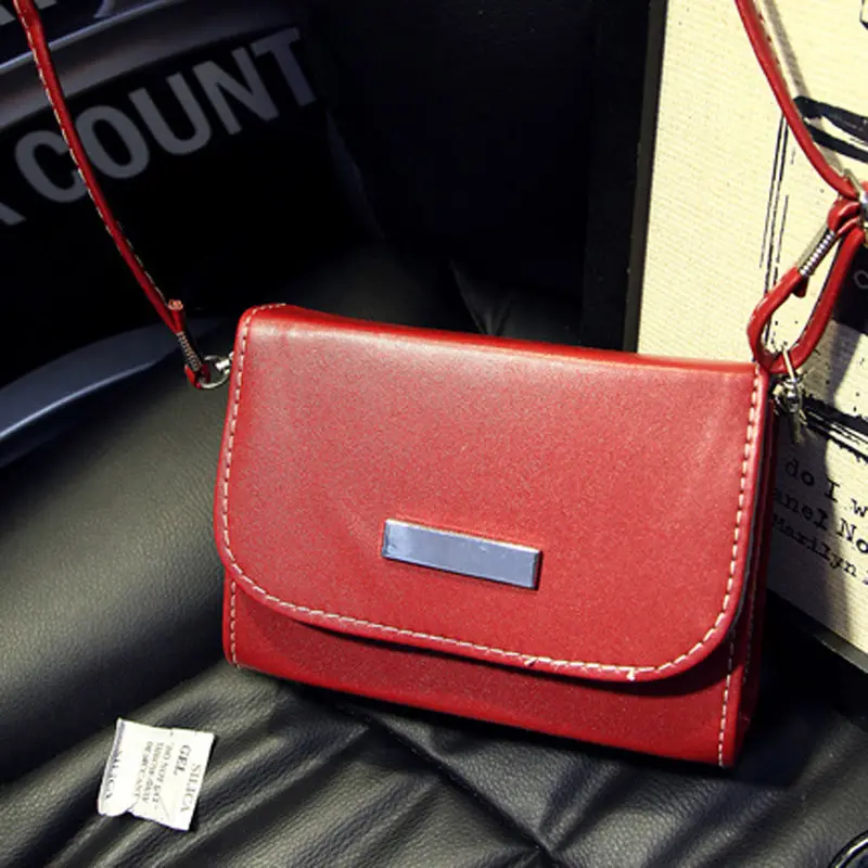Fashion Women's Mini Pu Leather Messenger Bags Female Small Fold Over Clutch Bag Shoulder Bag Handbags Bolsas Feminina 2