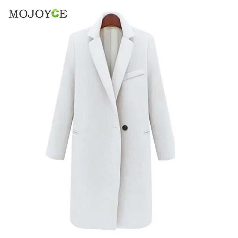 Fashionable Warm Wool Trench Coat Lapels Long Slim Woolen Trench Coat Jacket Artificial Cashmere Overcoat Outwear 1