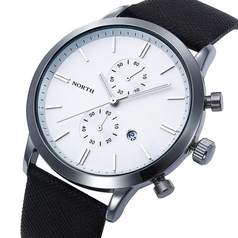 Fashionfashion Men Casual Waterproof Date Leather Military Japan Watch Gift 1