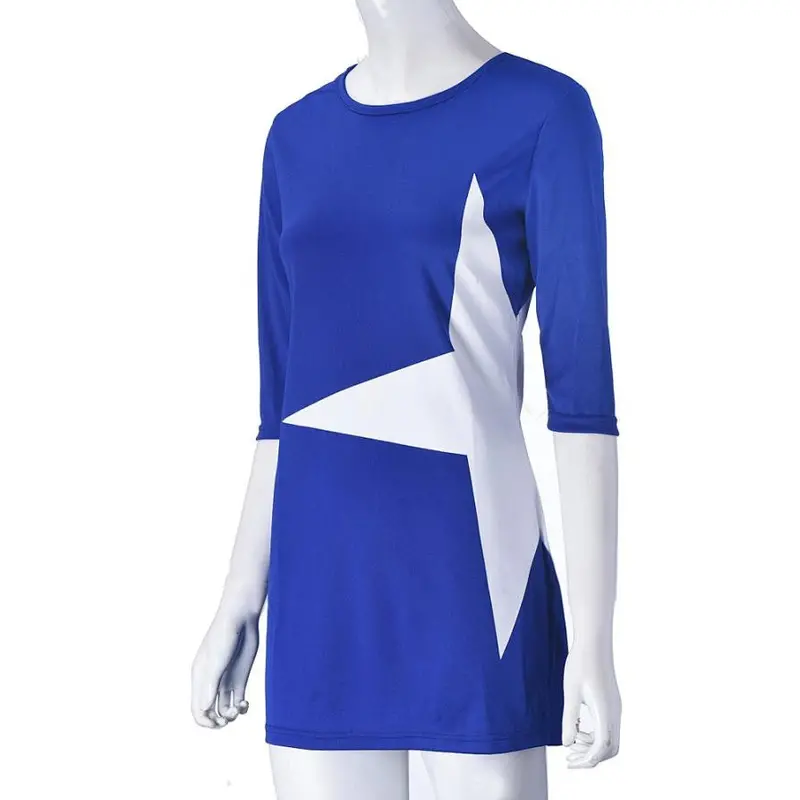 Fashionwomen Casual Loose Star Printed Half Sleeve Short Mini Dress 9