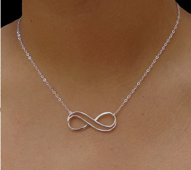Fashon 18K Gold Plated Infinity Pendant Necklaces Simple Lover Endless Necklace N026 1