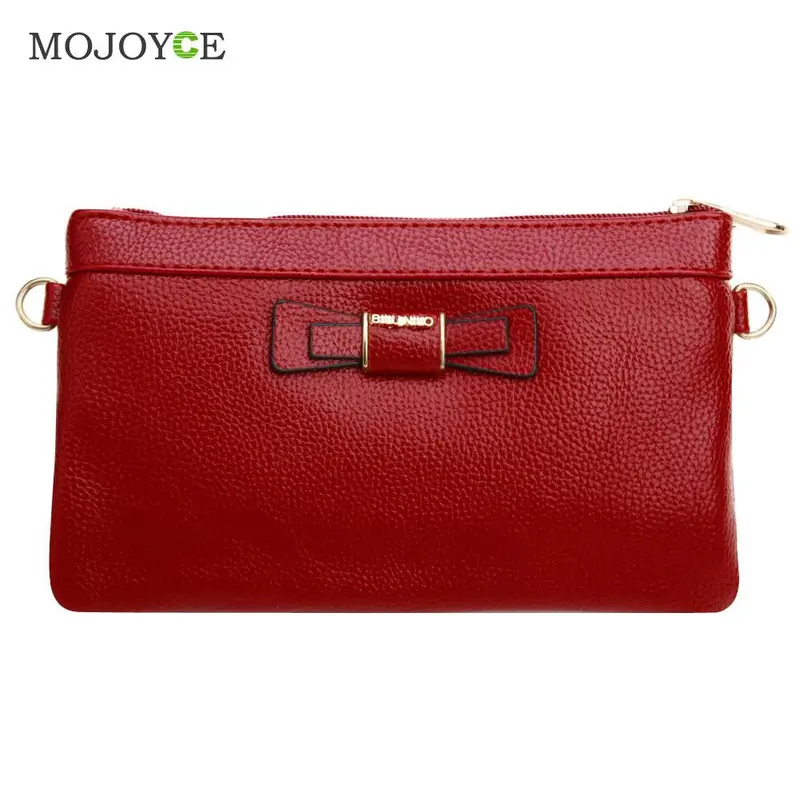 Fasion Cute Bow Women Bag Mini Leather Handbag Zipper Envelope Bag Clutch Women Messenger Bag Satchel Purse Bolsa Feminina 3