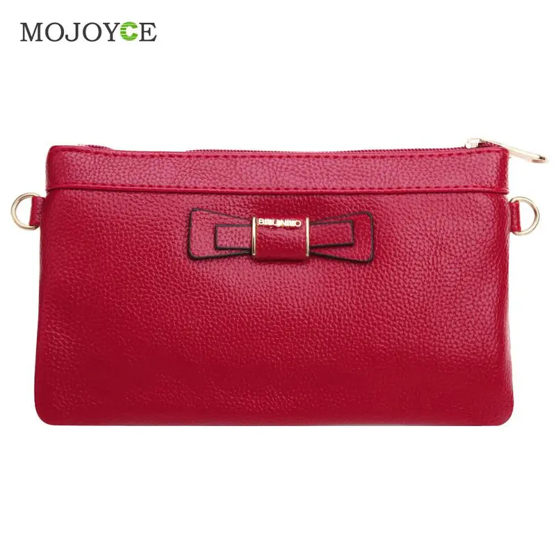 Fasion Cute Bow Women Bag Mini Leather Handbag Zipper Envelope Bag Clutch Women Messenger Bag Satchel Purse Bolsa Feminina 5