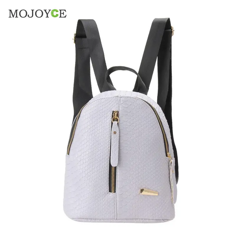 Fasion Women Backpack Croco Pattern Pu Leather Zipper Student School Bag Small Bagpack Rucksacks For Women Girl Bolsa Feminina 3