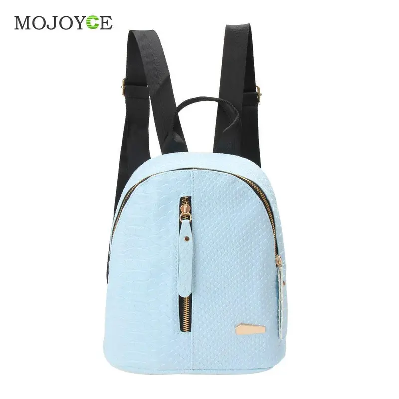Fasion Women Backpack Croco Pattern Pu Leather Zipper Student School Bag Small Bagpack Rucksacks For Women Girl Bolsa Feminina 4
