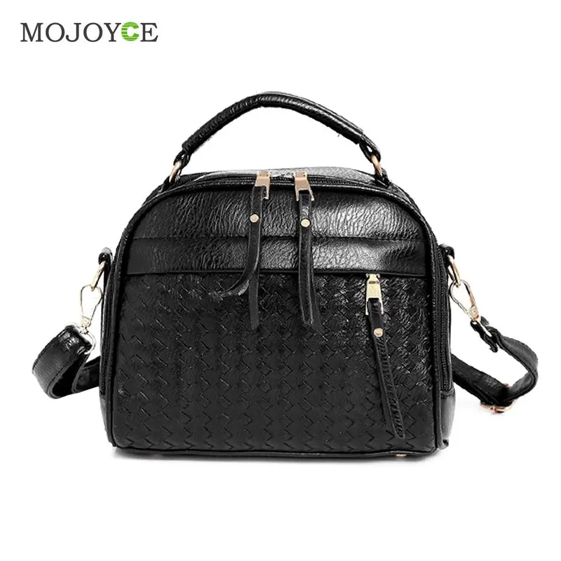 Fasion Women Leather Handbag Women Bag Knitting Shoulder Crossbody Bag Women Messenger Bags Clutch Bolsa Feminina Sac A Main 1