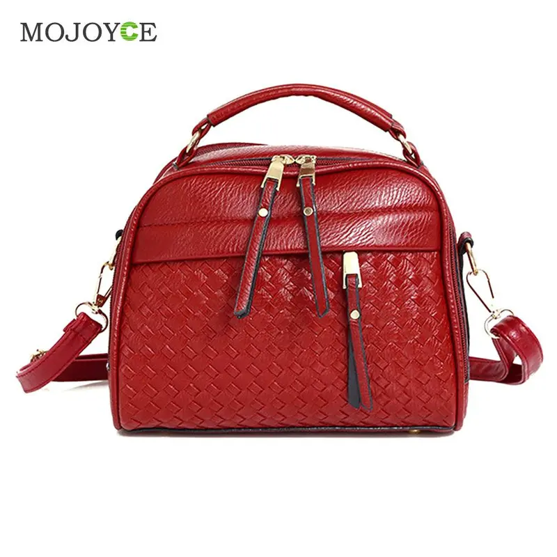 Fasion Women Leather Handbag Women Bag Knitting Shoulder Crossbody Bag Women Messenger Bags Clutch Bolsa Feminina Sac A Main 2
