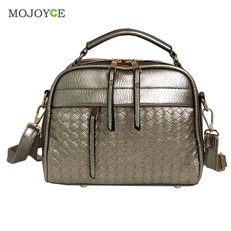 Fasion Women Leather Handbag Women Bag Knitting Shoulder Crossbody Bag Women Messenger Bags Clutch Bolsa Feminina Sac A Main 3