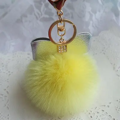Faux Rabbit Fur Ball Keychain For Bags Gift For Girl Plush Car Key Ring Car Key Pendant 10