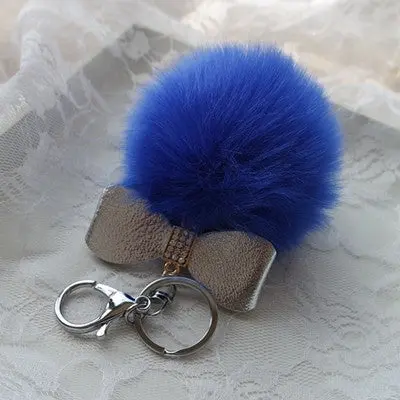 Faux Rabbit Fur Ball Keychain For Bags Gift For Girl Plush Car Key Ring Car Key Pendant 3