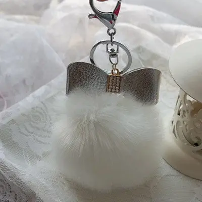 Faux Rabbit Fur Ball Keychain For Bags Gift For Girl Plush Car Key Ring Car Key Pendant 9
