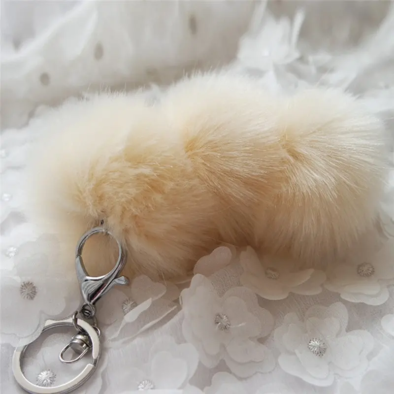 Faux Rabbit Fur Ball Keychain Women Bag Chaveiro Plush Car Key Ring Pendant Llaveros Sleutelhanger Fur Pom Pom Keychain Feida 1