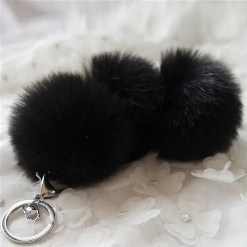 Faux Rabbit Fur Ball Keychain Women Bag Chaveiro Plush Car Key Ring Pendant Llaveros Sleutelhanger Fur Pom Pom Keychain Feida 2