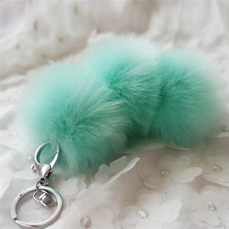 Faux Rabbit Fur Ball Keychain Women Bag Chaveiro Plush Car Key Ring Pendant Llaveros Sleutelhanger Fur Pom Pom Keychain Feida 5