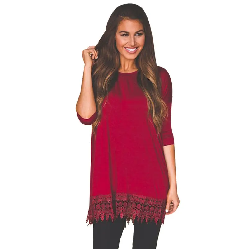 Feiad Sexy Hem Lace Splice Long Sleeve Party Bodycon Mini Dress Plus Size Vestidos Robe Women Dresses L 3