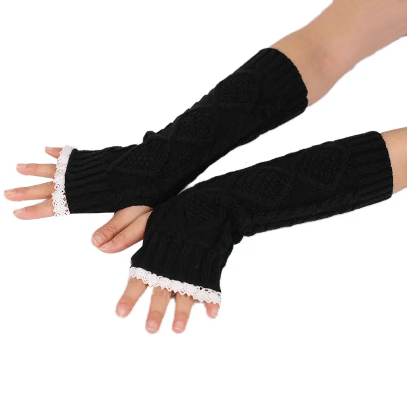 Feida 100 Gants Women's Warm Diamond Lace Gloves Mittens 1
