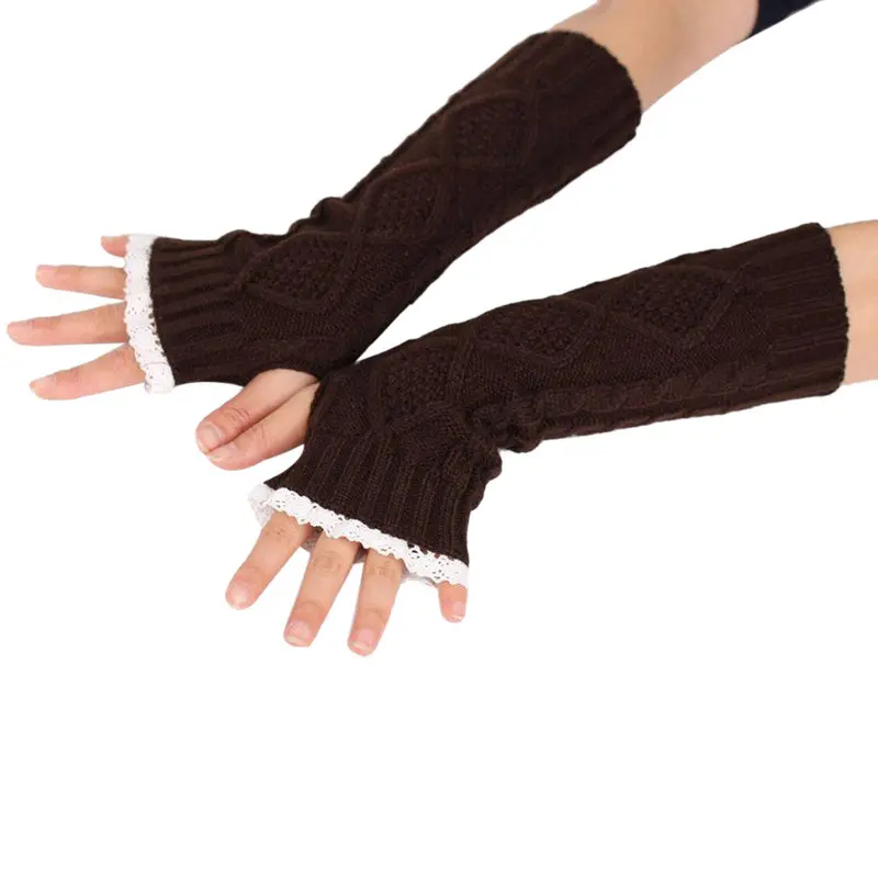 Feida 100 Gants Women's Warm Diamond Lace Gloves Mittens 2