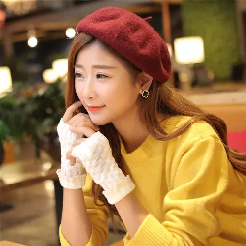 Feida 3 Colors Knitted Fringe Warm Fingerless Gloves Ladies Women 3