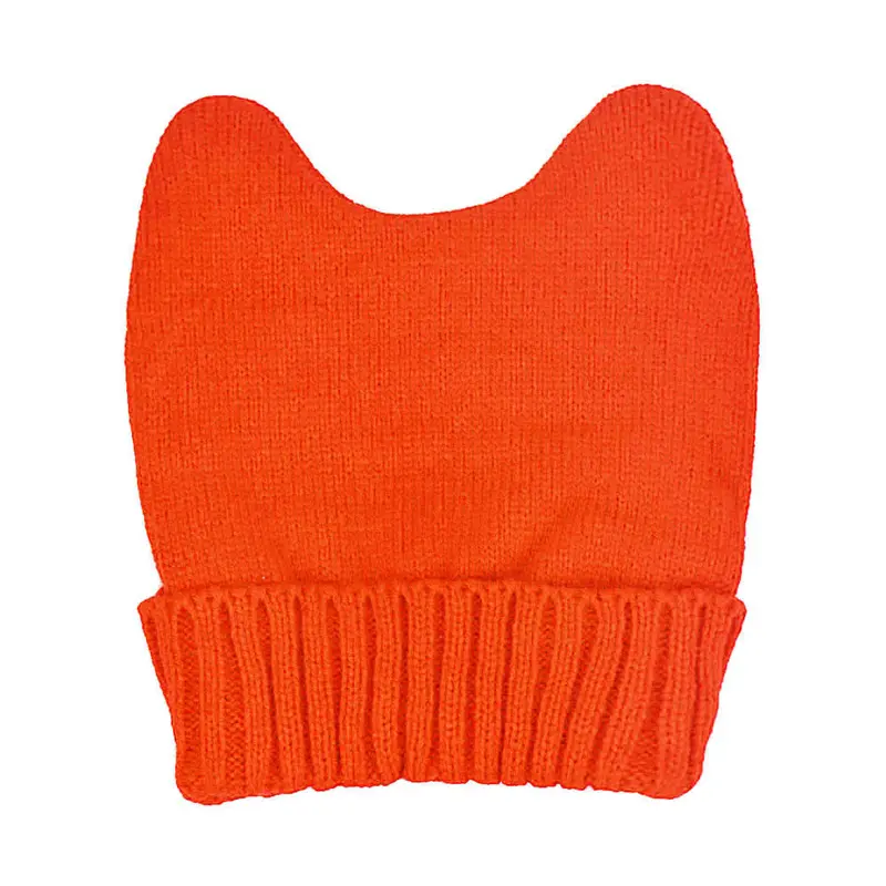Feida 6 Colors Women's Hats Orecchiette Horns Candy Colored Knitted Wool Hat 4