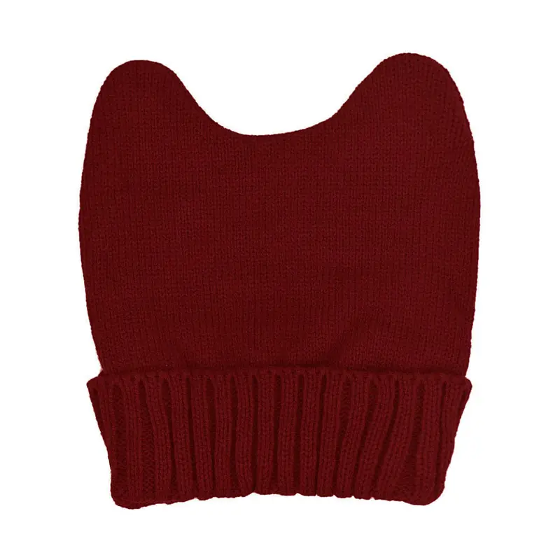 Feida 6 Colors Women's Hats Orecchiette Horns Candy Colored Knitted Wool Hat 5