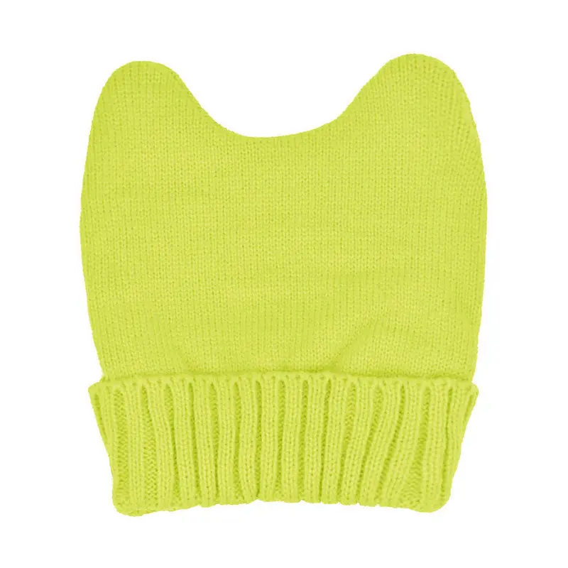 Feida 6 Colors Women's Hats Orecchiette Horns Candy Colored Knitted Wool Hat 6