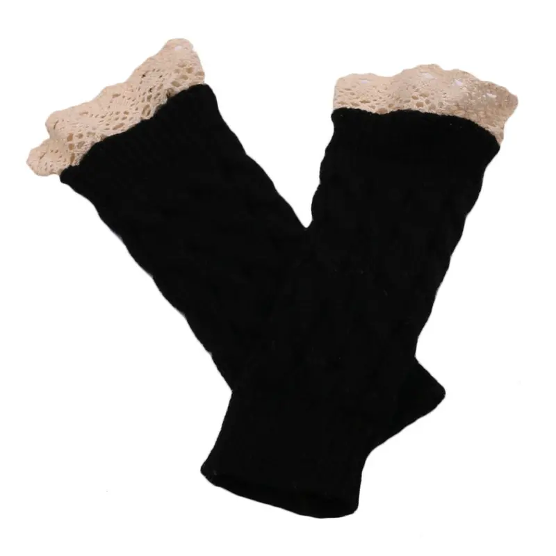 Feida 8 Colors Knitted Fringe Warm Fingerless Gloves Mittens Women Gloves 1