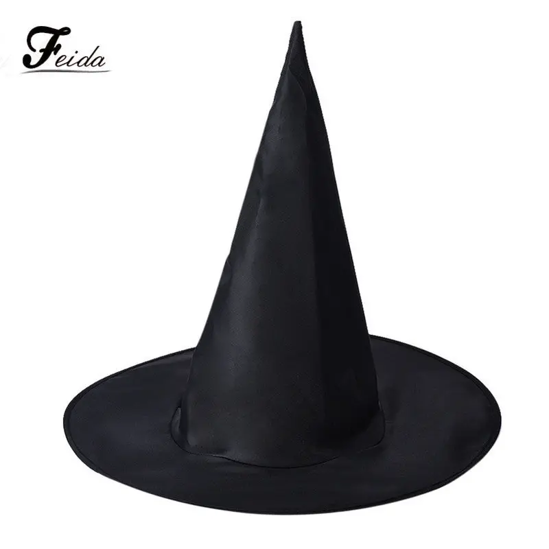Feida Adult Womens Black Witch Hat For Halloween Costume Accessory 1