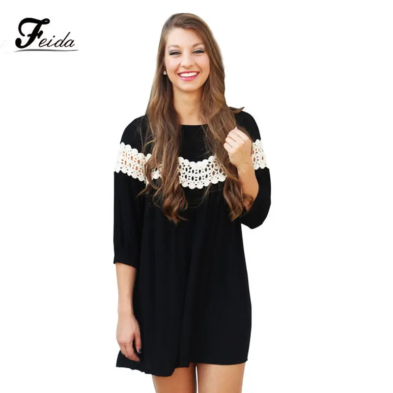 Feida Big Discount Lace Loose And Comfortable Chiffon Short Dress Plus Size Women Clothing Outsize 1