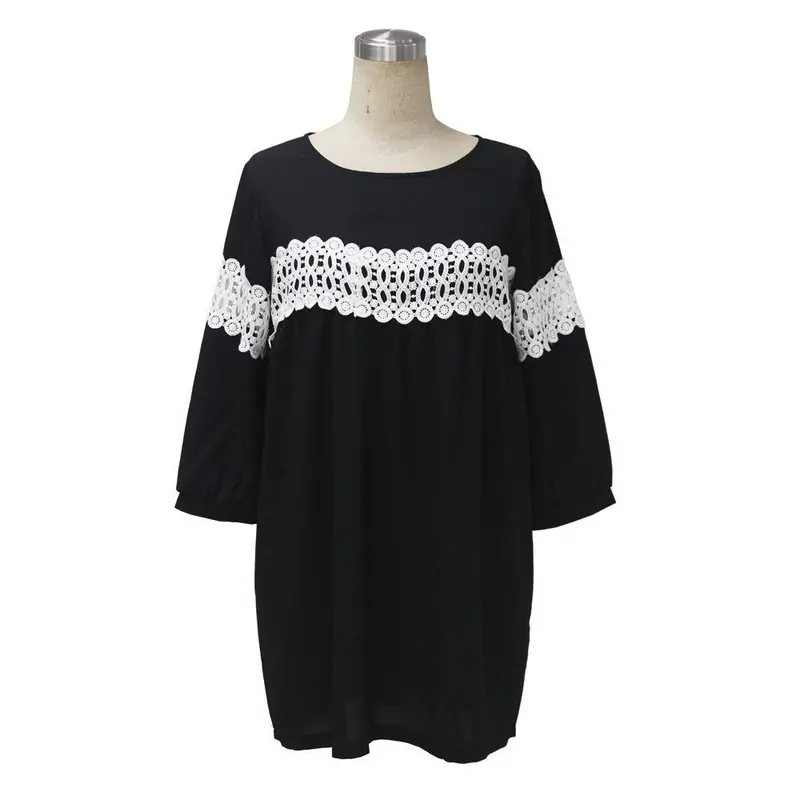 Feida Big Discount Lace Loose And Comfortable Chiffon Short Dress Plus Size Women Clothing Outsize 4
