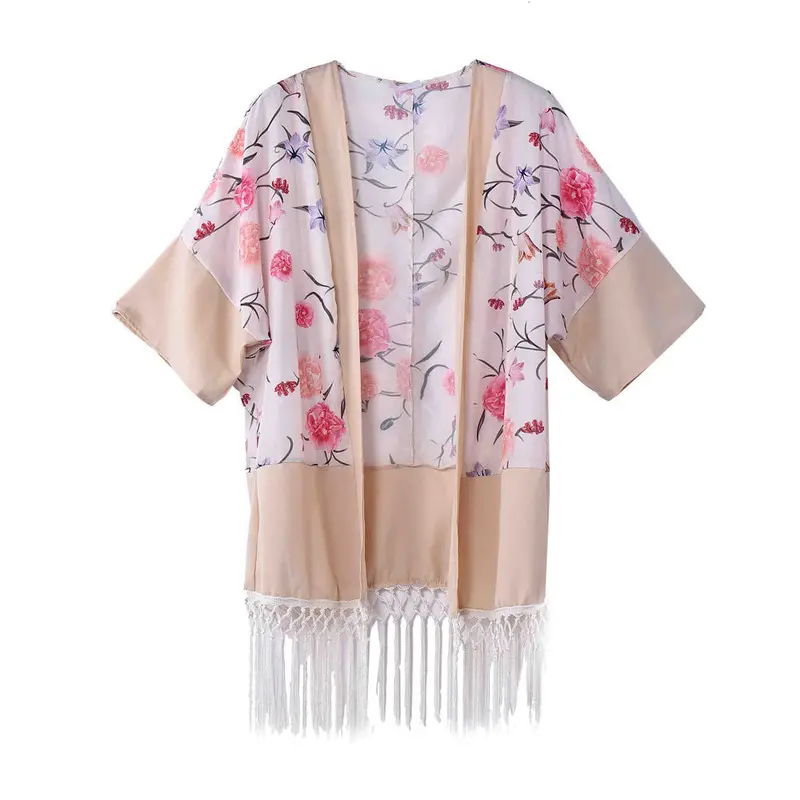 Feida Big Discount Printing Tassel Kimono Cardigan Plus Size Women Clothing 2