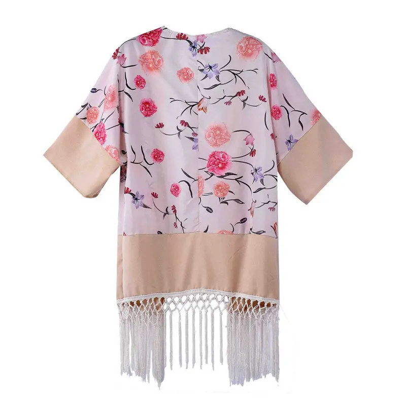 Feida Big Discount Printing Tassel Kimono Cardigan Plus Size Women Clothing 3