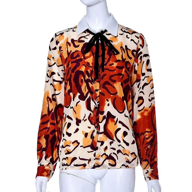 Feida Blusas Women Tops Long Sleeve Leopard Checked Blouse Blusas Y Camisas Mujer Plus Size 2