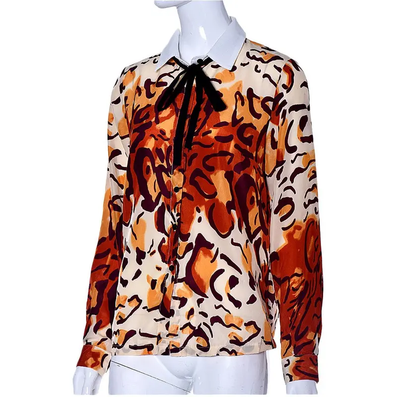 Feida Blusas Women Tops Long Sleeve Leopard Checked Blouse Blusas Y Camisas Mujer Plus Size 3
