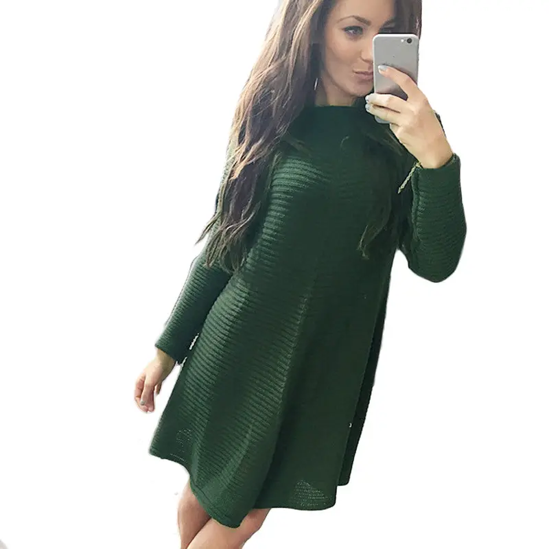 Feida Dress Women Ladies Loose Knitted Sweater Jumper Pullover Knitwear Sexy Red Dress Office Dress Dresses Plus Size 1
