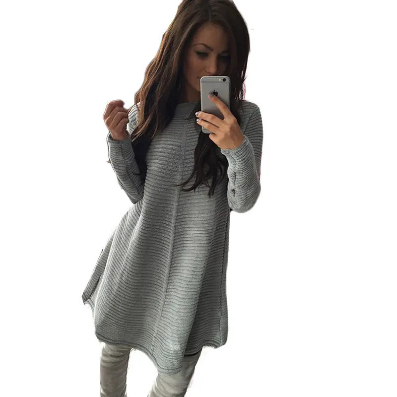 Feida Dress Women Ladies Loose Knitted Sweater Jumper Pullover Knitwear Sexy Red Dress Office Dress Dresses Plus Size 5