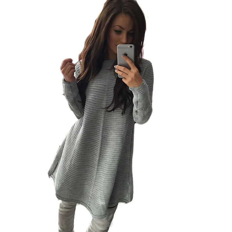 Feida Dress Women Ladies Loose Knitted Sweater Jumper Pullover Knitwear Sexy Red Dress Office Dress Dresses Plus Size 6