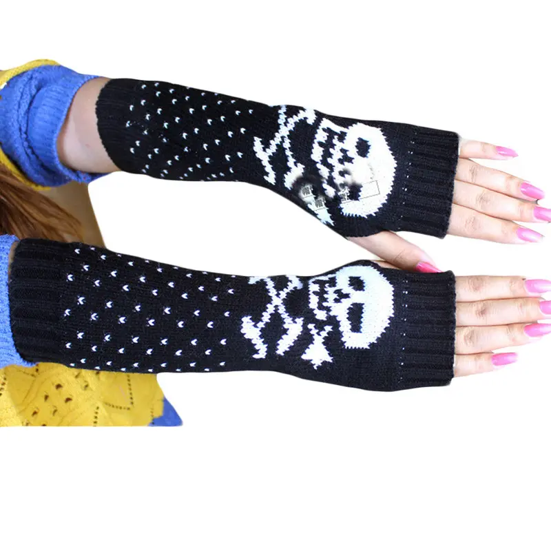 Feida Gloves Women's Warm Skull Gloves Mittens Guantes Mujer 1