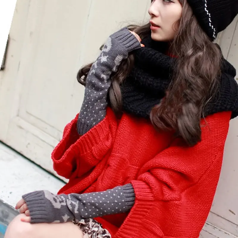 Feida Gloves Women's Warm Skull Gloves Mittens Guantes Mujer 3
