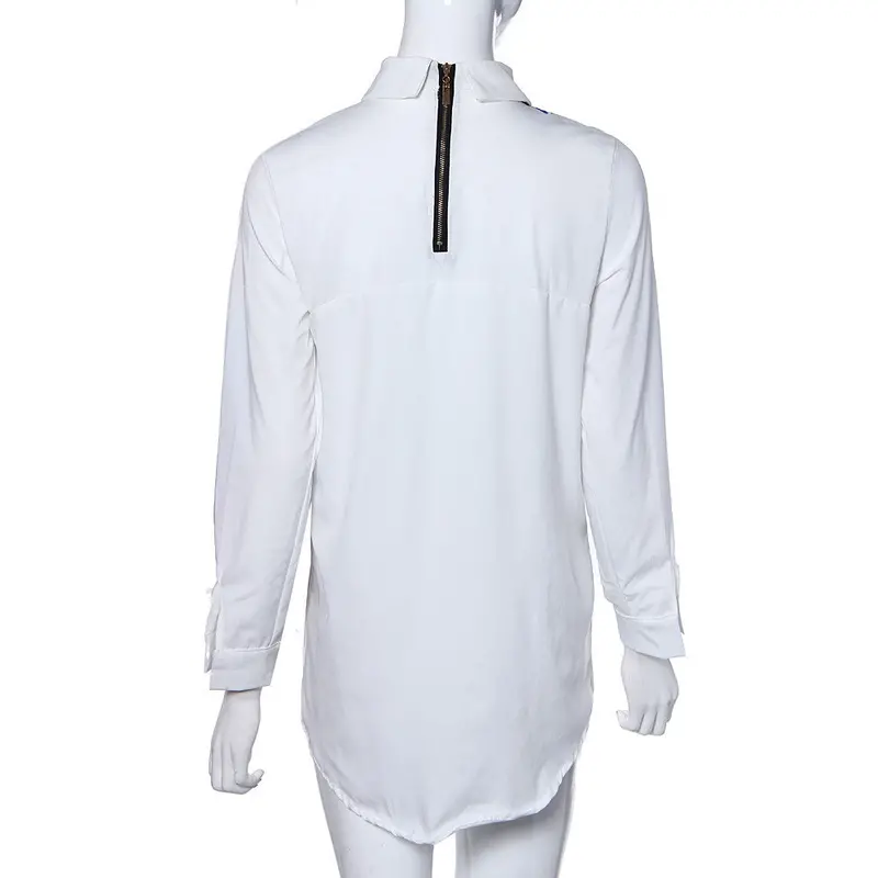 Feida Irregular Chiffon Dressed Shirts Blouse White American Apparel Blusas Y Camisas Mujer Vetement 3