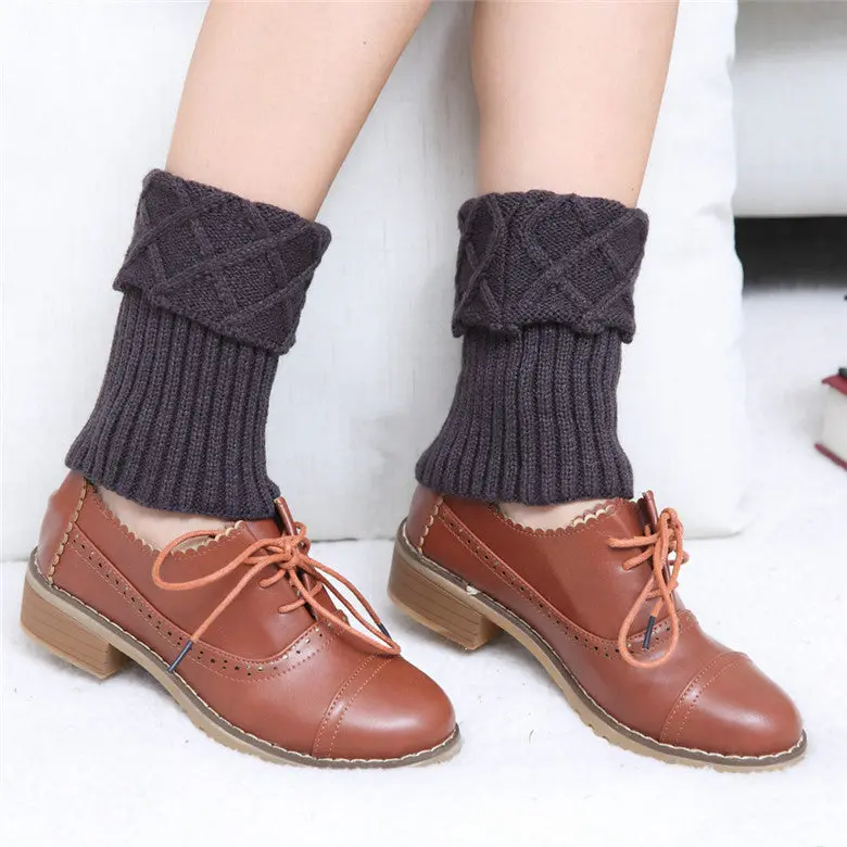 Feida Knitted Socks Leg Warmers Women Lace Stretch Boot Leg Cuffs Boot Socks Knee Crocheted 3