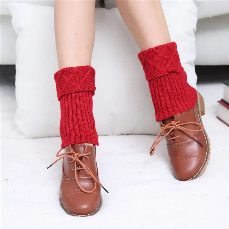 Feida Knitted Socks Leg Warmers Women Lace Stretch Boot Leg Cuffs Boot Socks Knee Crocheted 7