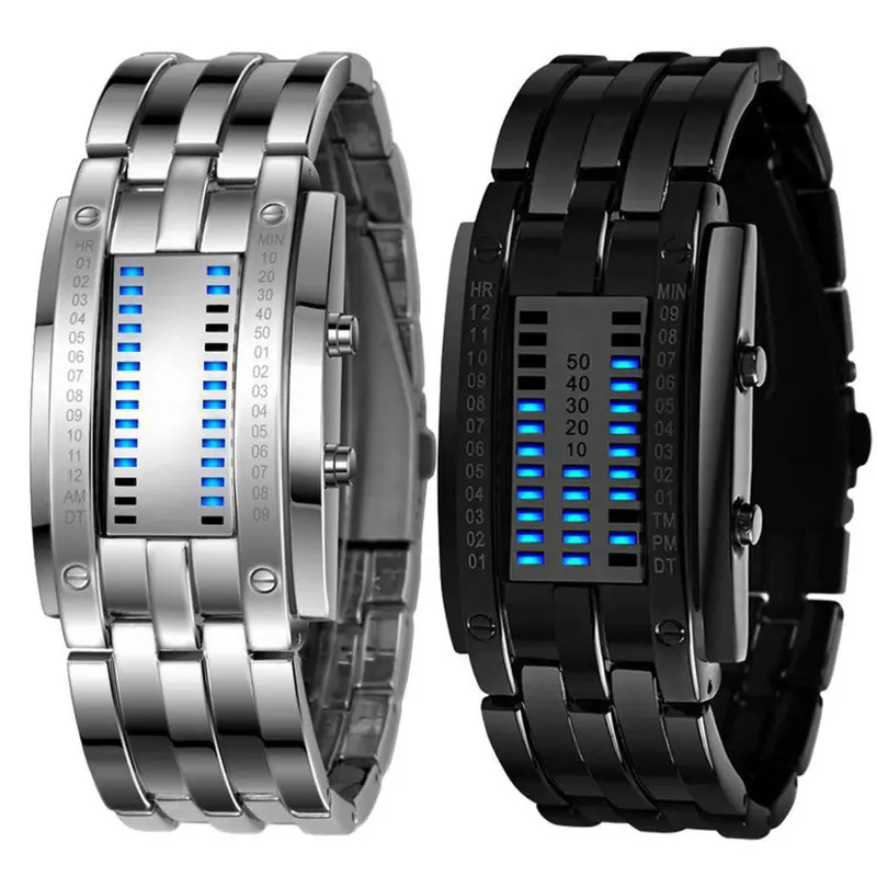 Feida Lovers Watch 2Pc Luxury Women Stainless Steel Date Digital Led Bracelet Sport Watches Quartz Watch Relojes 1
