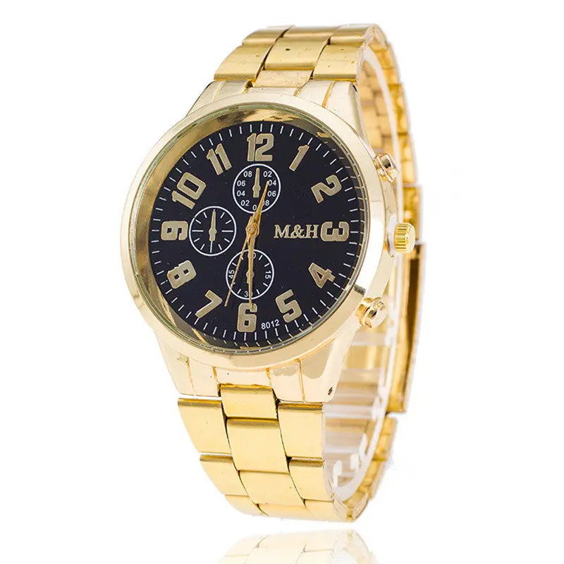 Feida Luxury Top Gold Quartz Stainless Steel Wrist Watch Clock Men Bussiness Watches 1