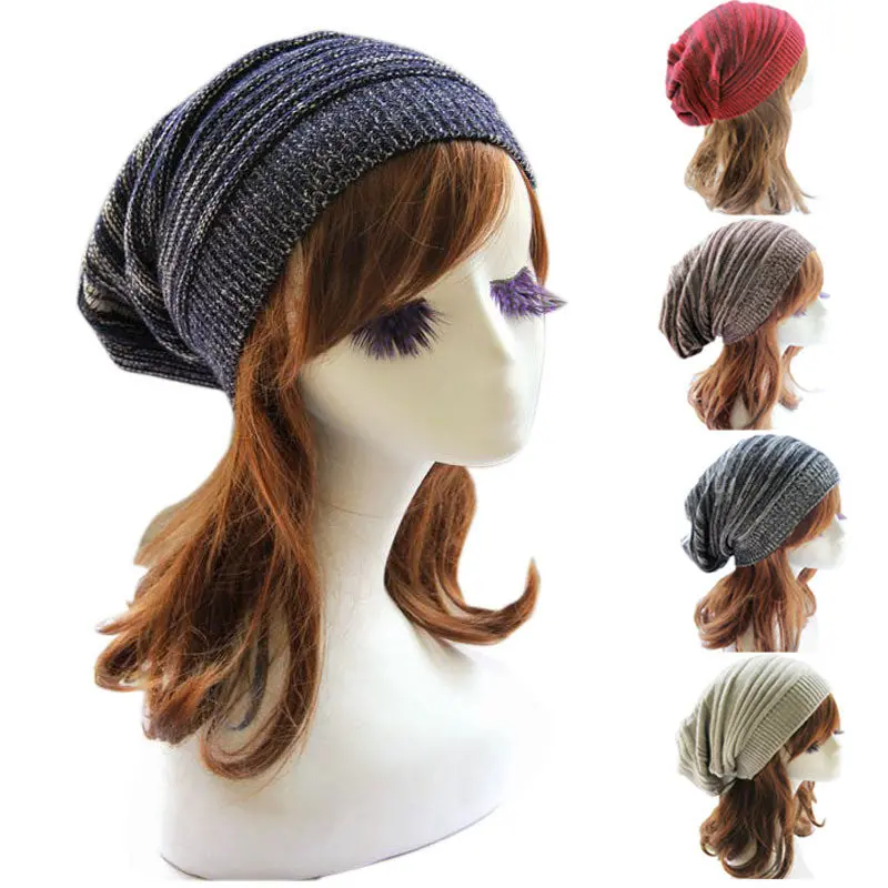 Feida Men Knit Baggy Beanie Beret Warm Oversized Ski Cap Hat 1