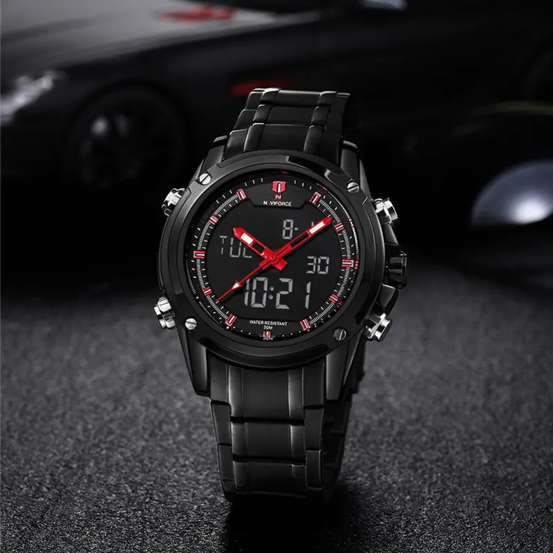 Feida Men's Watch Military Sports Dual-Display Multi-Function Stainless Steel Clock Mens Watches Top Relogio Masculino 1
